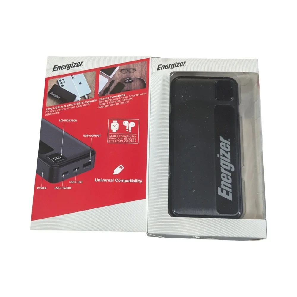 Pp1U Energizer 20,000 mAh Max 15W UE20035C Power Bank Portable Charger w/ LCD